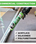 B12 B Line Manual Caulking Gun For Ten Ounce Cartridges, 12 To 1 Drive, in use on commercial construction project, laying sealant