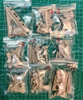 1/35 Scale US Commando Resin Figure Kit With Seven Soldiers, Two Machine Guns And Rope, Unpainted And Unassembled Parts in Bags