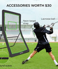 Backyard Lax Rebounder Net With 7x4 Foot Practice Area And Five Adjustable Angles used by player during solo training