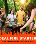 Group of friends grilling outdoors using XXL 200 Count Waterproof Fire Starters For Indoor And Outdoor Fires Quick Natural Ignite