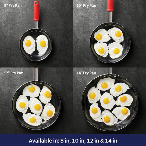 Heavy Duty 12 Inch Nonstick Frying Pan With Slick Release Coating Built Like A Tank For Family Portions And Fast Weeknight Grub No Sweat Cooking Or Cleanup with eggs.