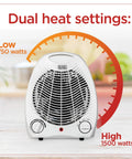 Cozy Personal Desk Heater For Office And Home Compact Space Heater With Three Modes Fan Low High Heat And Adjustable Thermostat model with dual heat settings