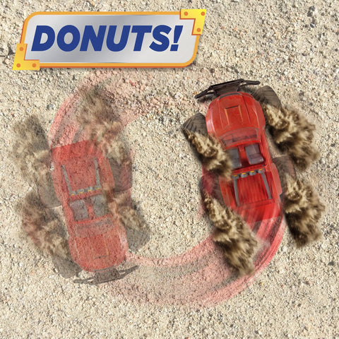 Blaze And The Monster Machines RC Monster Truck Toy for Kids performing donuts on dirt surface with dust cloud