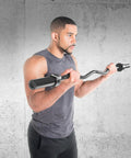 47 Inch Olympic EZ Curl Bar From Classic Series Black used for arm workout