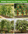 U Shaped Garden Trellis for Climbing Plants and Cucumbers in Raised Beds, showing rustproof stainless core with plastic coating