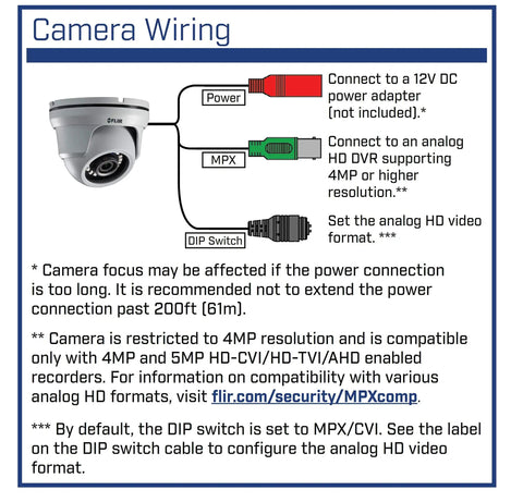 4MP Quad HD Outdoor Security Dome Camera With 3.6mm Lens 80ft Night Vision Weatherproof Housing No Fuss Install wiring diagram