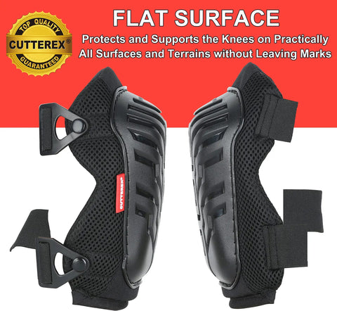 Flat Knee Pads For All Kneeling Jobs, Heavy Duty Knee Cushions with Anti Skid Grip and Adjustable Clips, side view.