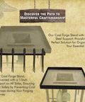 Top view of heavy duty steel Coal Forge Stand with Fire Pot and Hand Blower Blacksmith Starter Kit