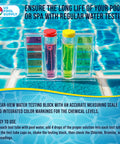 Professional Three Way Swimming Pool And Spa Water Test Kit For Liquid Drop Analysis Of pH Chlorine And Bromine Levels in clear testing block.