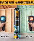 Hardcore Expanding Foam Insulation Kit Slams Shut Wall And Attic Cracks Blocks Pesky Drafts side by side temperature readings showing insulation effectiveness.