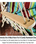 Armrest Ready Hammock Chair With 12 Pattern Options, Breathable Rope Fabric for Indoor Outdoor Swing, Tropical Stripes