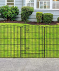 12 Panel Garden Fence With 1 Gate 26 Feet Long And 36 Inches High Rustproof Metal Wire No Dig Animal Barrier installed on lawn