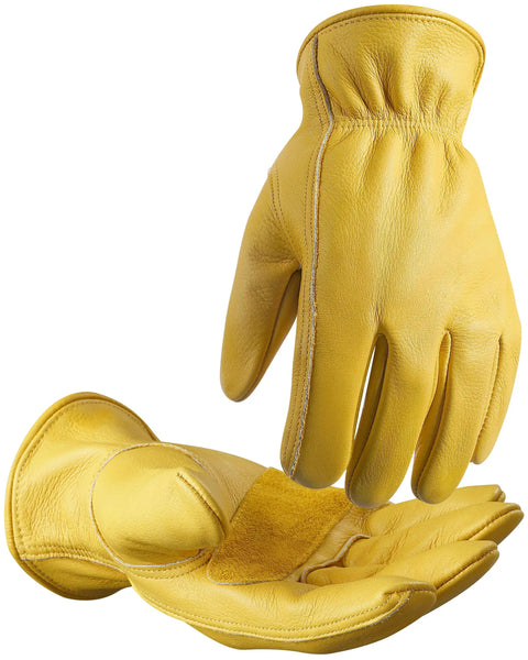 thick leather gardening gloves Cowhide Leather Work Gloves