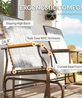Ergonomic design of Two Person Outdoor Glider Bench With Built In Table For Patio Hangout Or Porch Gray Swing Loveseat