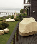 Veranda Water Resistant 50 Inch Patio Bench Cover For Outdoor Furniture Heavy Duty Weatherproof Protector shown on patio