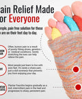 Foot Alignment Socks With Toe Separators For Men And Women in multicolor, promoting toe alignment for pain relief, shown close-up.