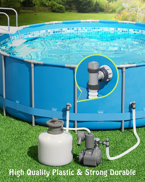 Plunger Valve Replacement 2 Pack For Intex Pool Pumps And Filters connected to above ground pool filtration system