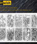 550 Piece M3 Screw Kit With Button Head Hex Socket Screws 304 Stainless Steel Must Have Nuts Flat And Spring Washers