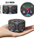 Magnetic Manual Pepper Grinder With Diamond Sharp Teeth, No Screen Design, 2.5 inch display, featuring tree design on hand