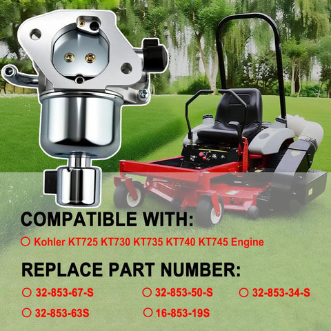 Carburetor Kit For 7000 Series Kohler Engines KT725 KT730 KT735 KT740 KT745 Go To Replacement With Air Filter Kit shown