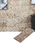 Reclaimed Wood 3D Wall Panels Kit 10 Handcrafted Planks for Rustic DIY Wall Decor, 9.5 Sq Ft Coverage, white square finish
