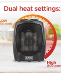 Portable Desk And Room Space Heater With Carry Handle, 1500W, Lightweight 2.8 Lb Personal Heater, dual heat settings