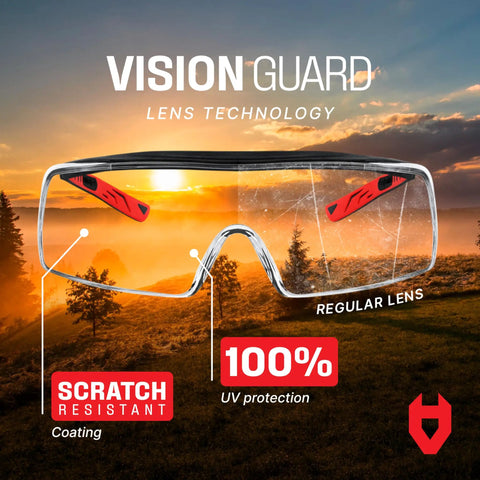 Over Glasses Safety Eyewear For Men And Women With Anti Scratch Lenses And Built In Side Shields, Adjustable Temples With Anti Slip Tips, UV400 Protection, ANSI Z87 Certified Eye Shield For Work Or Home Use All Day Comfort