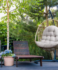 Thick Egg Chair Cushion Replacement for Outdoor Swing with Button Tufting, PP Cotton Fill, Skin Friendly Fabric, Patio Use