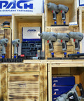 Display of various air impact wrenches and tools, featuring Stubby 1/2 Inch Air Impact Wrench With Jumbo Hammer Grip, Beast Torque 550-650 Ft-Lb