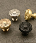 Kick Up Your Cabinet Game With These Premium Brushed Satin Nickel Round Knobs, 10 Pack, Showcasing Delicate Filigree Cutouts For Instant Room Glow And Super Comfortable Daily Handles. Set of 4 decorative knobs in varied finishes.