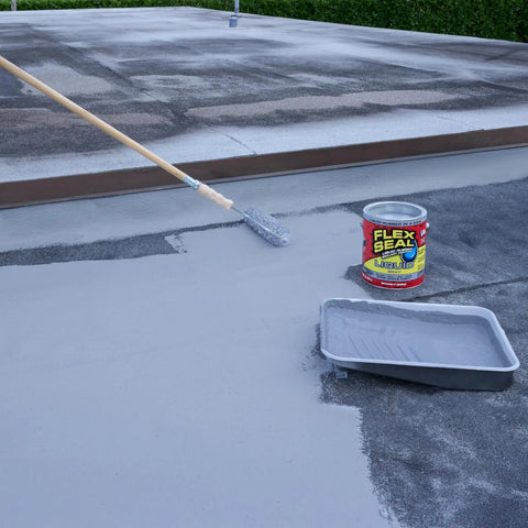 Liquid Rubber Coating Sealant For Roofs And More, Waterproof, Flexible, Breathable, UV Resistant, 1 Gallon applied on roof