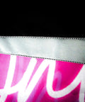 Close-up of Bad Bitches Only Neon Wall Tapestry For Bedroom And Living Room Outdoor, showing polyester fabric details.