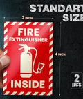 Fire Extinguisher Inside Sticker 4x6 Inch Reflective High Visibility Engineer Grade Vinyl Safety Label For Walls Doors Cabinets Easy To Spot In Emergencies Two Pack Sets