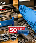 Undermount Drawer Slide Jig For Cabinet Hardware Installation, Pro Grade Woodworking Tool For Quick Drawer Alignment shown in toolbox