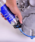 Sensor Safe Ultra Blue RTV Silicone Gasket Maker For Autos, 9.5 Oz PowerBead Can, Oil Resistant And Ultra Flexible Sealant That Handles Fluids And Vibration, Low Odor, Non-Corrosive, OEM Specified applied to engine cover