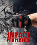 Anti Vibration Work Gloves With Grip And SBR Palm Padding For Real Relief From Tool Vibration TPR Impact Protection Heavy Duty Mens Gloves Large Size Black showing impact protection and durability.