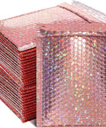 Rose Gold Holographic Bubble Mailers Bulk Pack Of 30 Self Sealing Padded Envelopes 11 By 7 Inches for shipping and packing