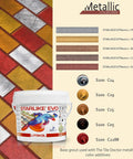 Starlike EVO 113 Neutro Epoxy Grout Base with metallic color swatches and additives for vibrant tile applications.