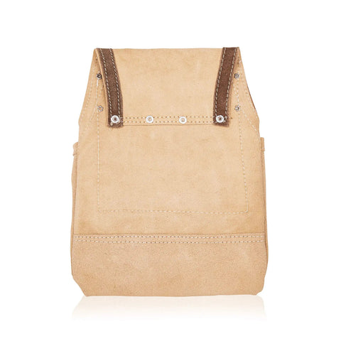 Genuine Suede Leather Tool Pouch Bag With 2 Hammer Holders And 10 Pockets For Carpenters Construction Framers.