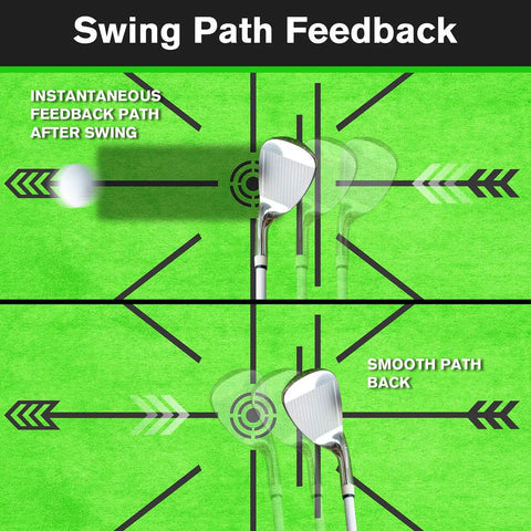 Swing path feedback on Indoor Outdoor Dual Turf Golf Hitting Mat With Swing Path Feedback Pro Grade Includes Tees Replacement Practice Mat