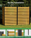 No Dig Wood Privacy Screen Fence Panel For Backyard 38 Inch Wide By 60 Inch High One Panel installed with metal stakes