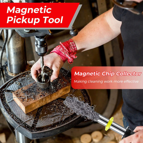 Magnetic Pickup Tool Wand With Release Handle For Nails Screws Metal Shavings And Scraps Quick No Fuss Cleanup Wave On Grab Reusable Chip Collector Magnet For Easy Metal Cleanup In Workshops And Garages