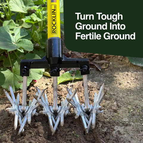 Heavy Duty Rotary Cultivator With 2X Steel Tines For All Soil Types Till Aerate Weed And Mix Soil 60 Inch Extra Long Handle