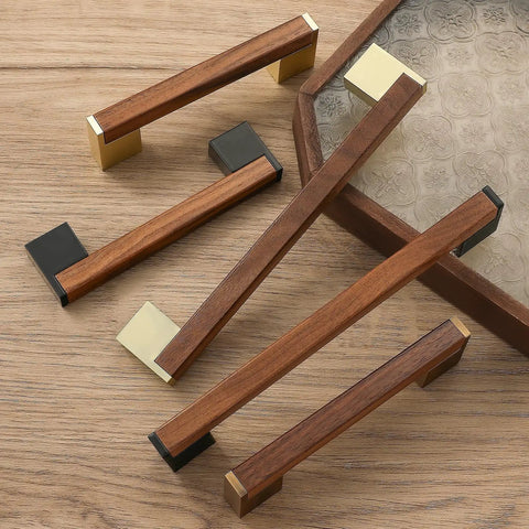 Black Walnut Zinc Alloy Cabinet Pull Four Pack 7.56 Inch Center To Center Drawer Knob for kitchen cabinets and furniture hardware