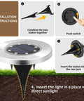 Installation guide for 8 Pack Outdoor Solar Ground Lights Waterproof for Pathways Driveways Patios and Backyards Landscape Lighting