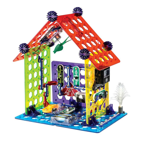 Elenco My Home Electronics Building Kit For Kids Aged 8 And Up with 34 projects; colorful assembled circuit house model