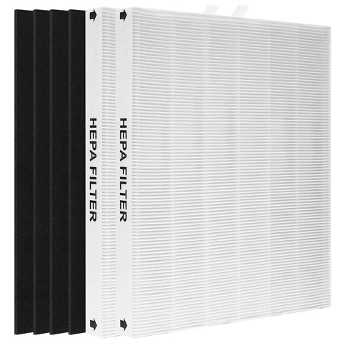 H13 True HEPA Replacement Filter Set For Airmega Purifiers With 2 Filters And 4 Odor Prefilters, Compatible With AP 1512HH AP 1518R