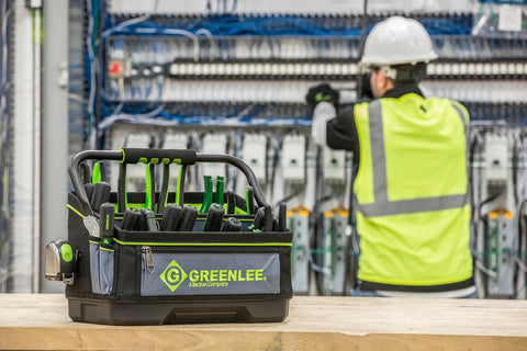 Heavy Duty Open Tool Tote 16 Inch Built With Steel Molded Grip Handle That Swings Out Of The Way For Easy Access, ABS Waterproof Bottom