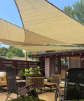Triangle Sun Shade Sail Canopy For Outdoor Patio Garden Backyard UV Block Sunshade Sand Color 12 Ft By 12 Ft By 12 Ft Easy Install
