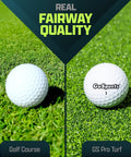 Comparison of real golf course grass and Pro Golf Hitting Mat 5 X 3 Ft With 5mm Artificial Turf For Indoor Outdoor Swing Practice surface